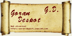 Goran Despot vizit kartica